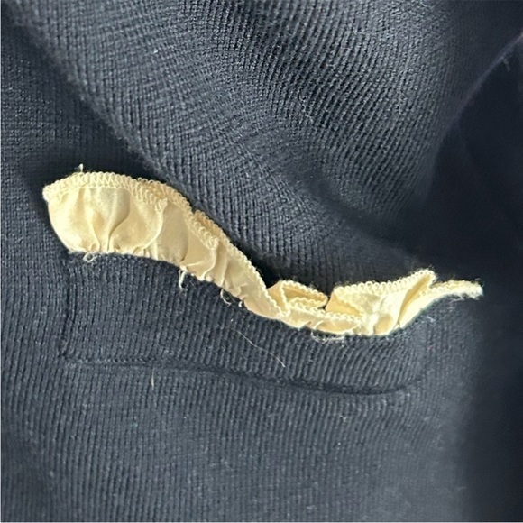 J.Crew Lady Jacket Cardigan navy wool silk ruffle NWOT - Picture 2 of 10